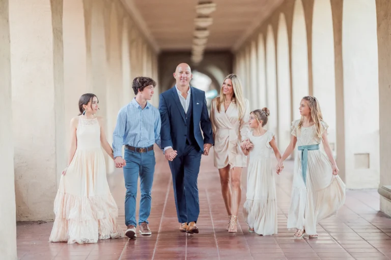 Family Walking through Balboa Park