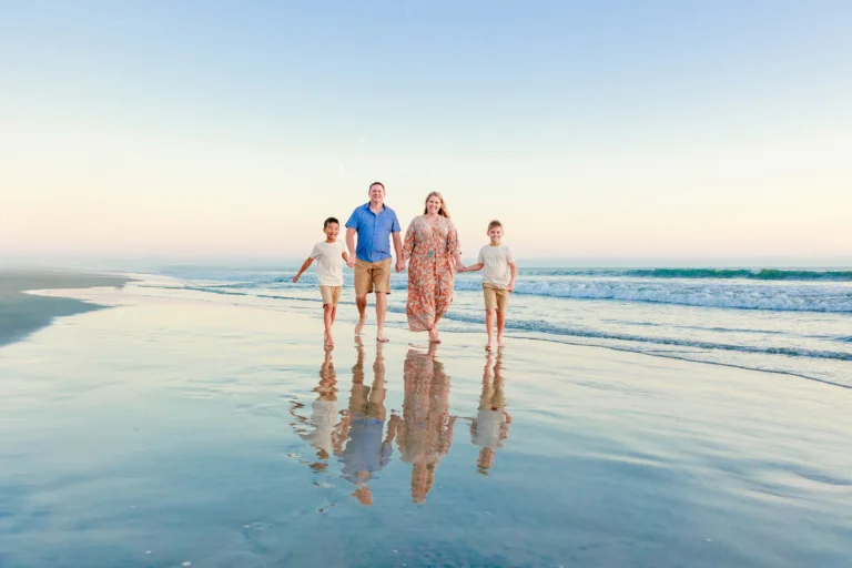 Family Walking on the Beach