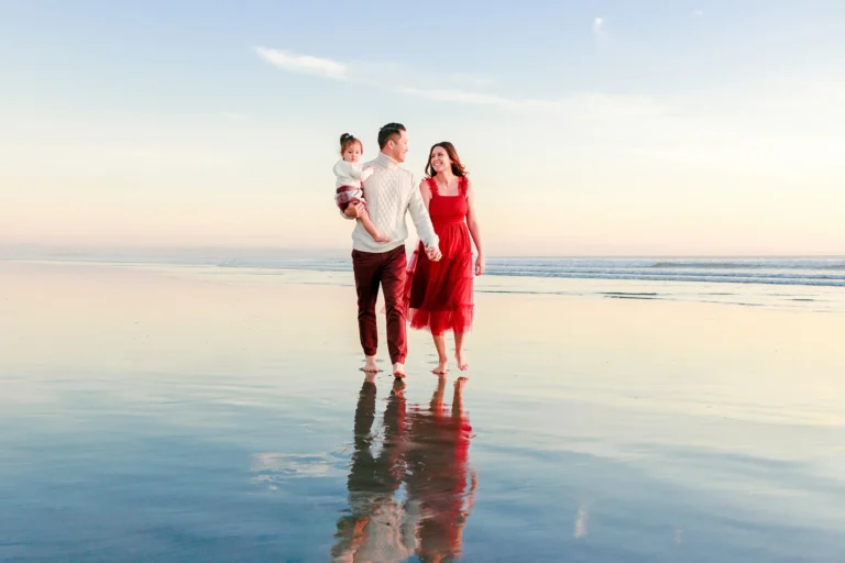 Family Walking on the Beach