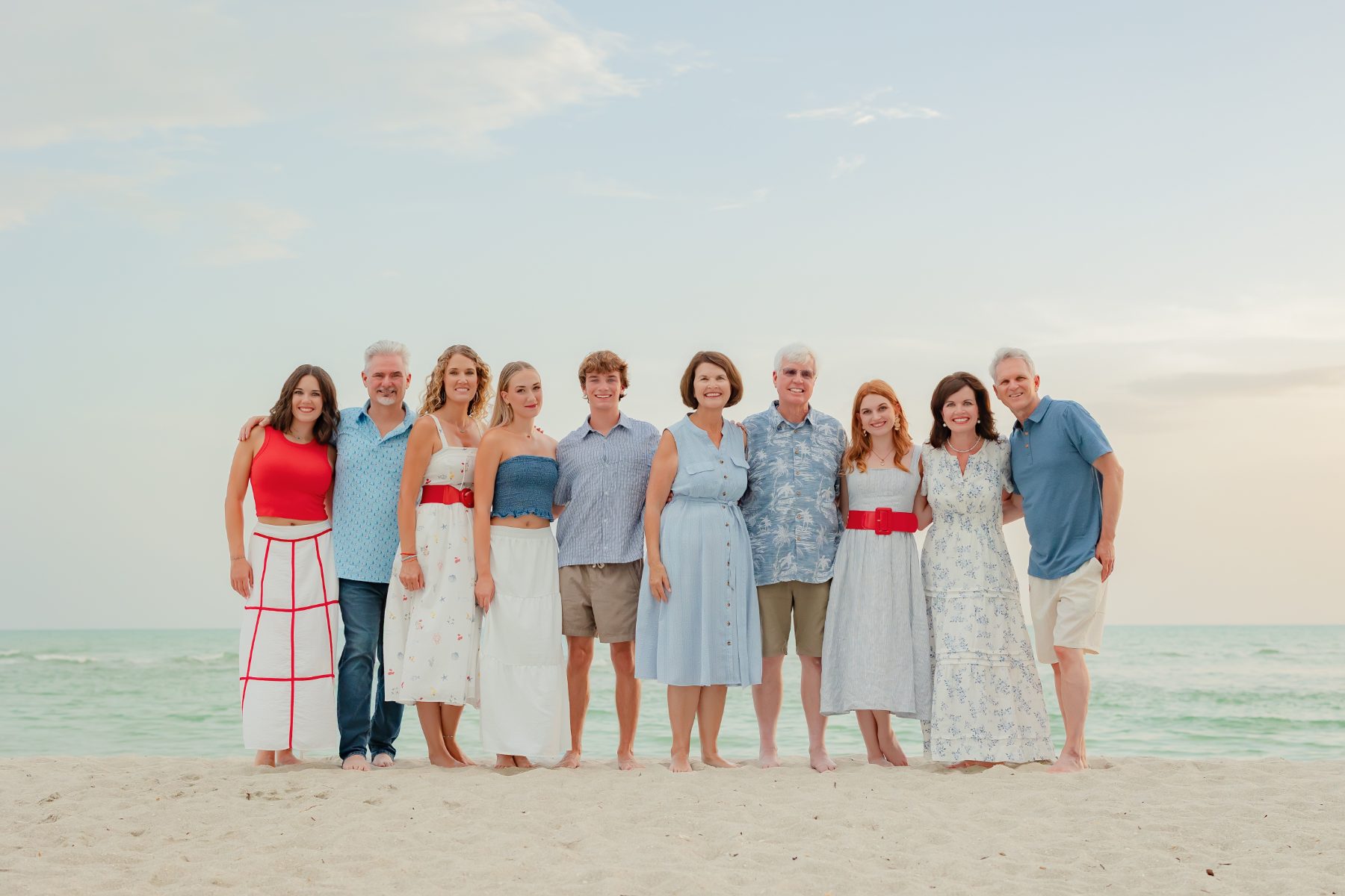 Family reunion group photo taken by San Diego family photographer on location
