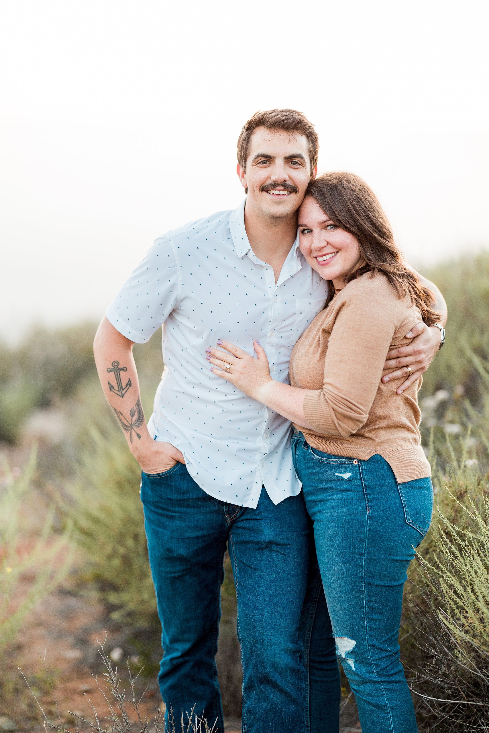 Dictionary Hill Nature Trails Family Photography in San Diego — 33 Couple posing together at sunset on Dictionary Hill trails