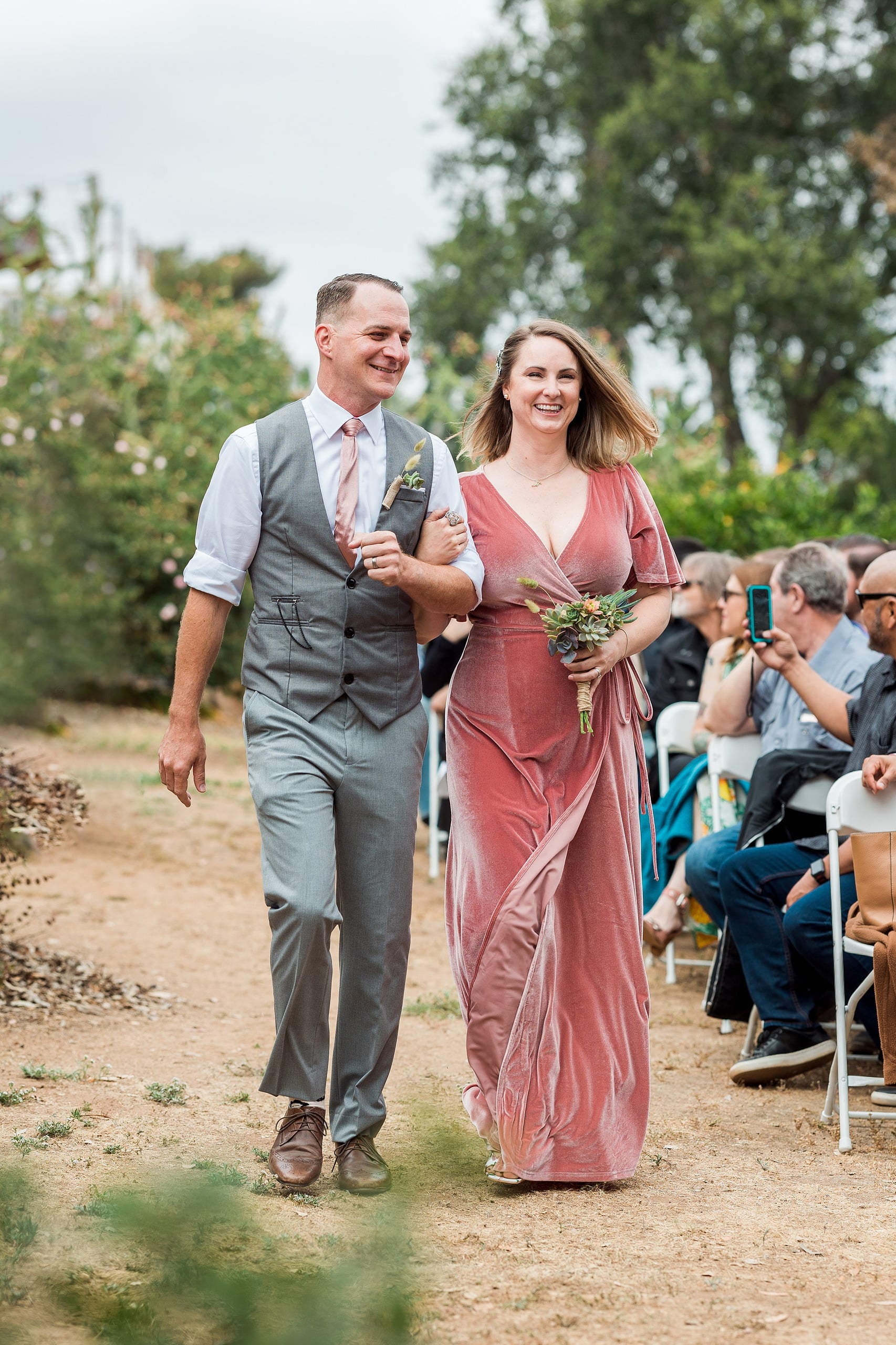 Moriah & Greg’s Wedding — 16 Bride's succulent crown is highlighted in close detail showing the botanical artistry