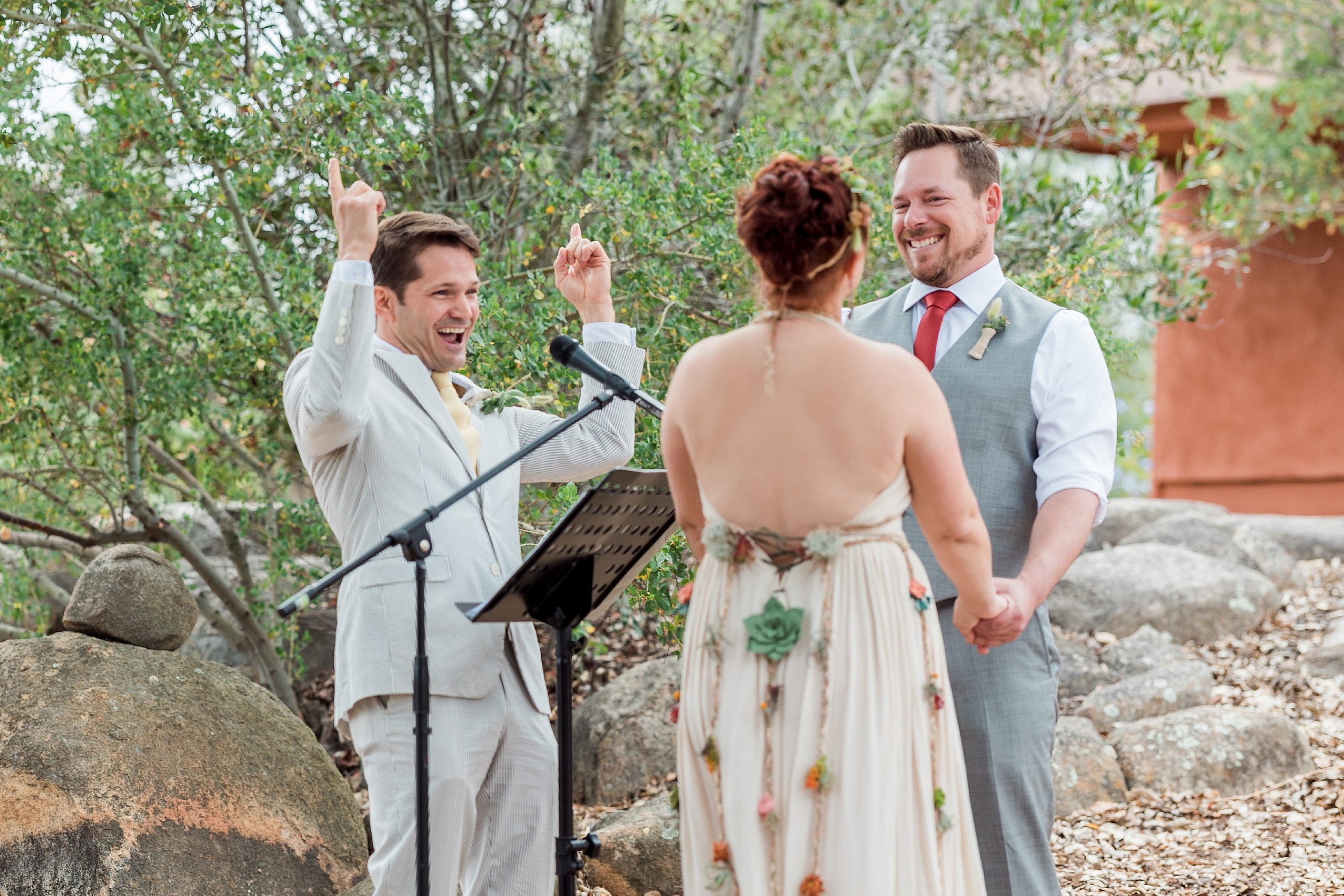Moriah & Greg’s Wedding — 31 Bride's face radiates genuine happiness and joy during her wedding day in the garden