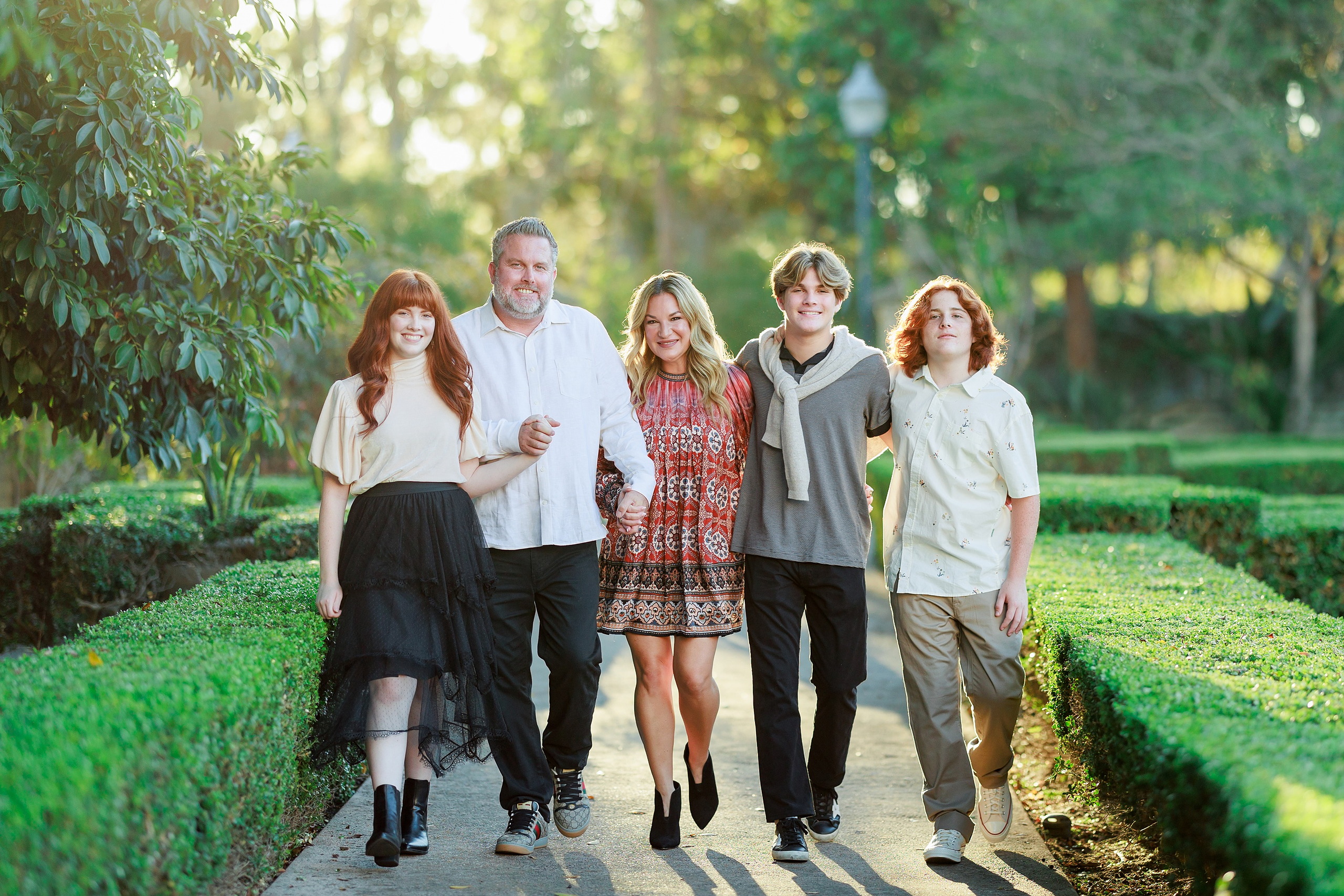 Six Years Later: Family Photos in Balboa Park — 24 Teenager posing in garden at Balboa Park, golden hour