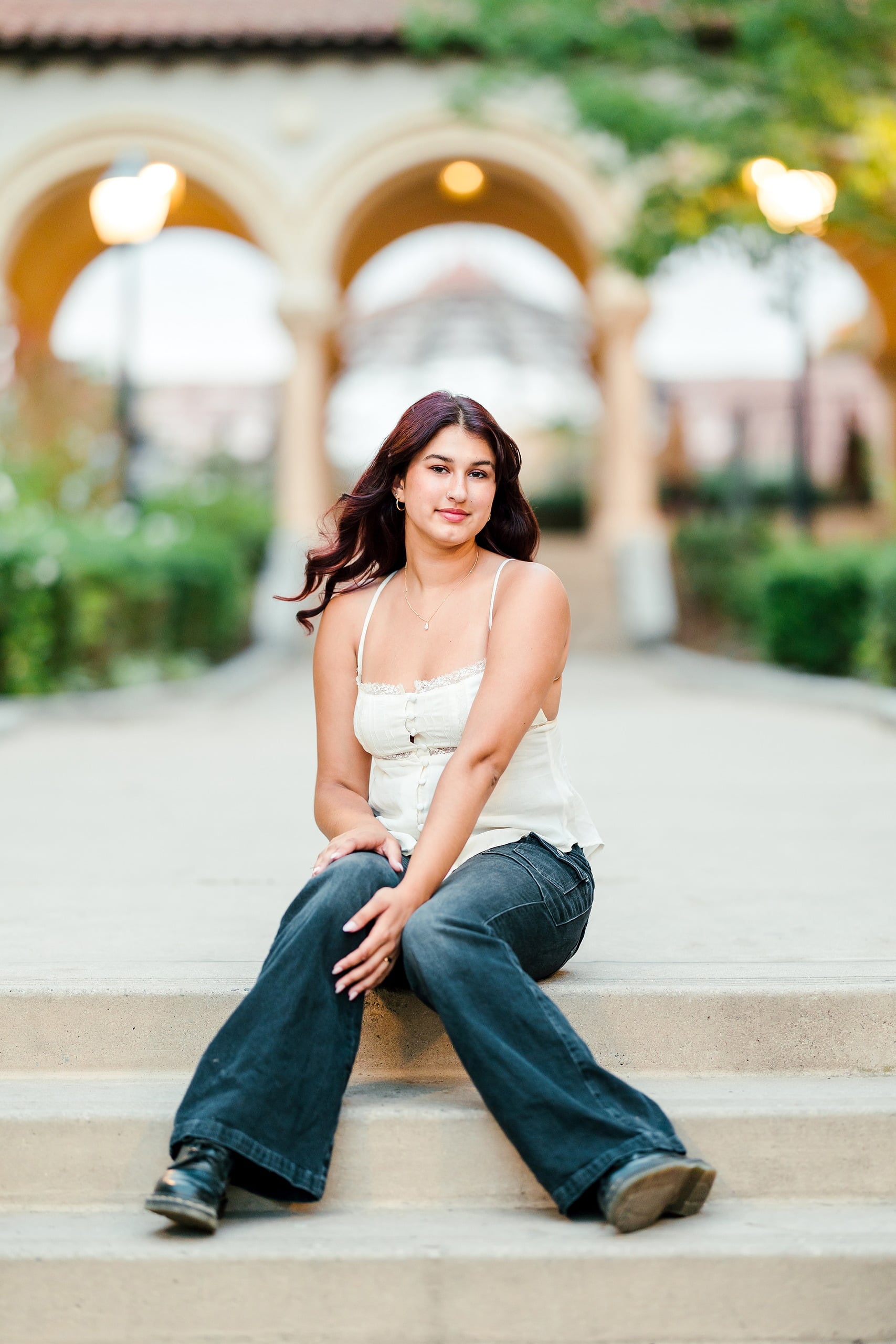 Sonia’s Senior Portraits in Balboa Park — 16 A close portrait of a senior at Hotel del Coronado during her session
